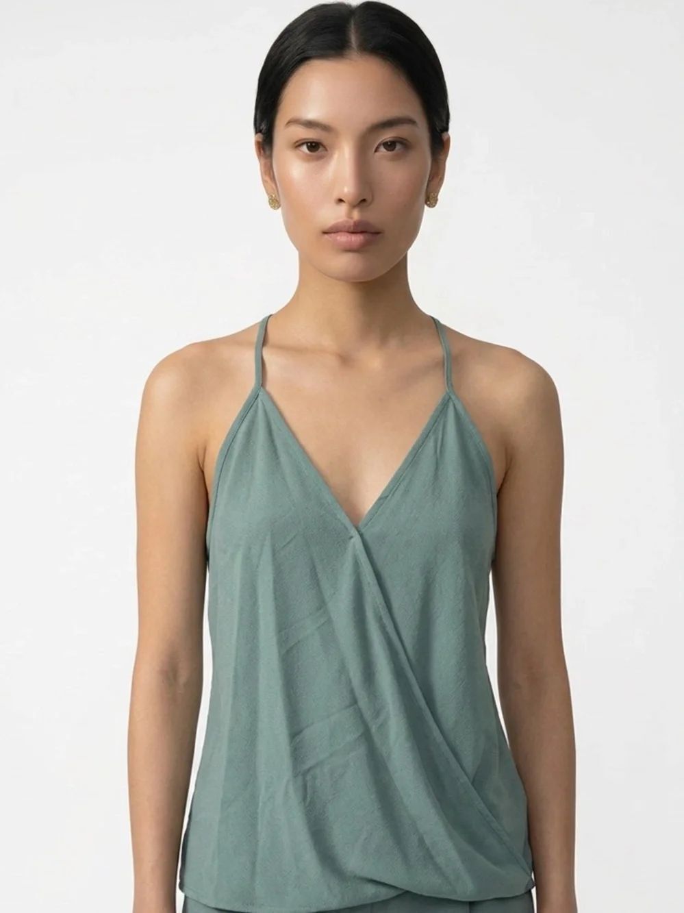 PAPERMOON | NEW Green Donte Surplice Cami Tank Top Women’s Size Small